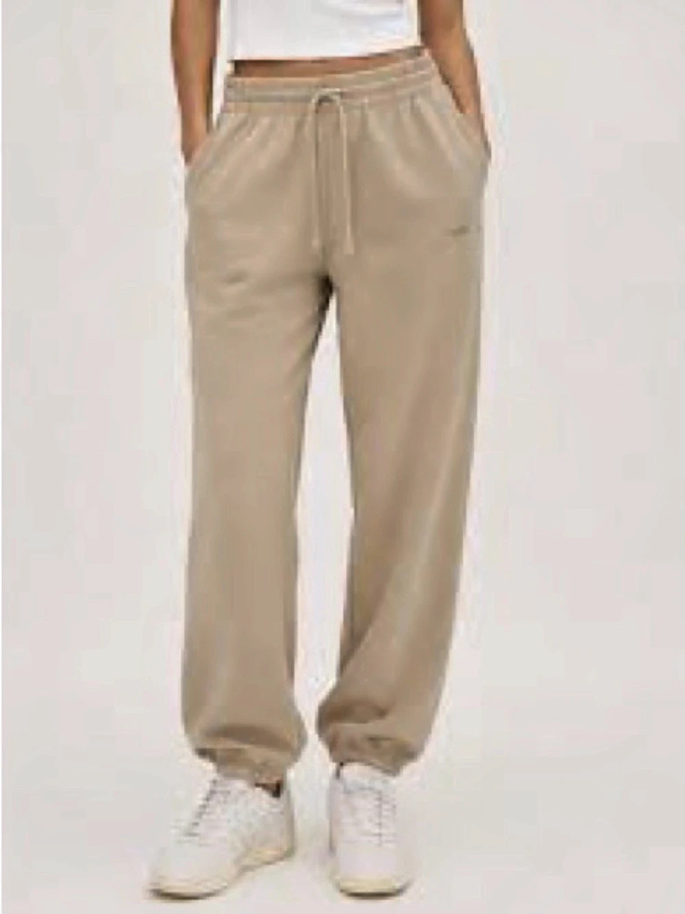 Tna Cozy Fleece Jogger Pants in Beige Size Large